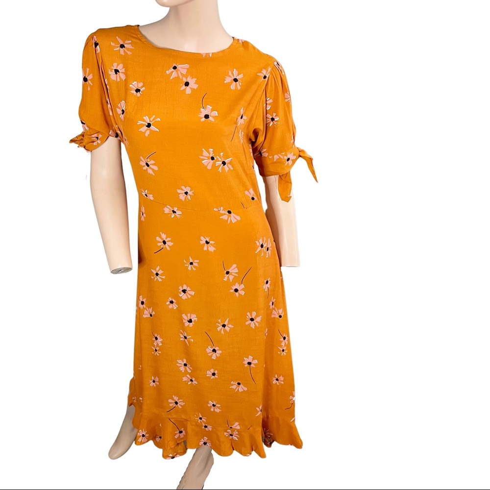 Faithfull the Brand Ornge Floral Emilia midi S/US4